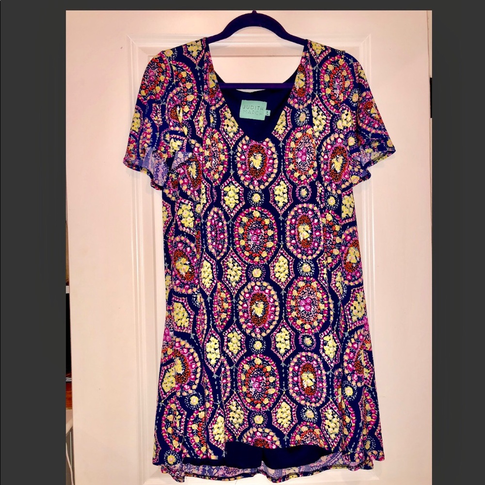 Judith March colorful, flowy dress